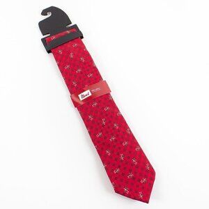 Christmas Noel Red Candy Cane Holiday Tie, NEW